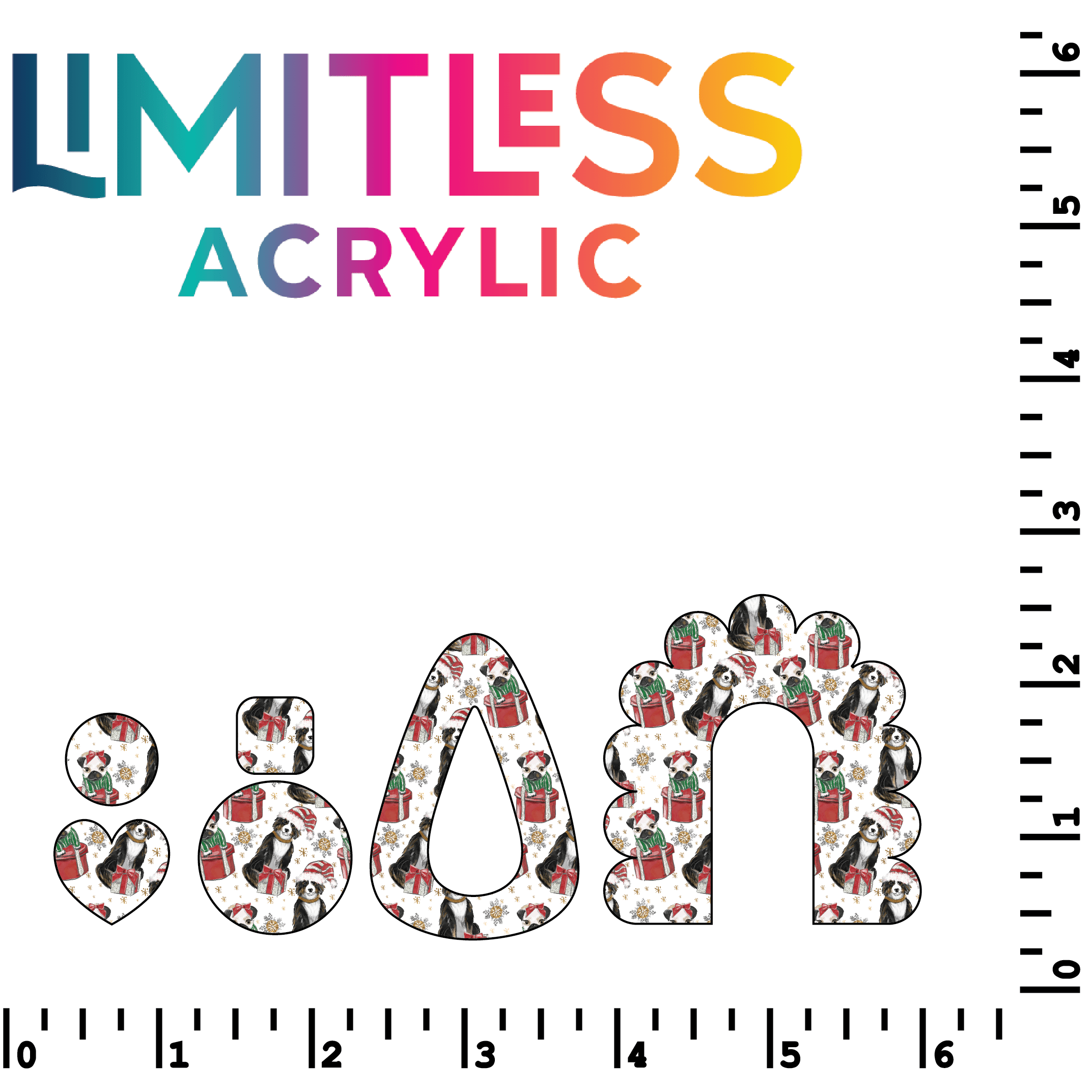 P1216 | Christmas Pups Pattern Acrylic Sheets - CMB Pattern Acrylic